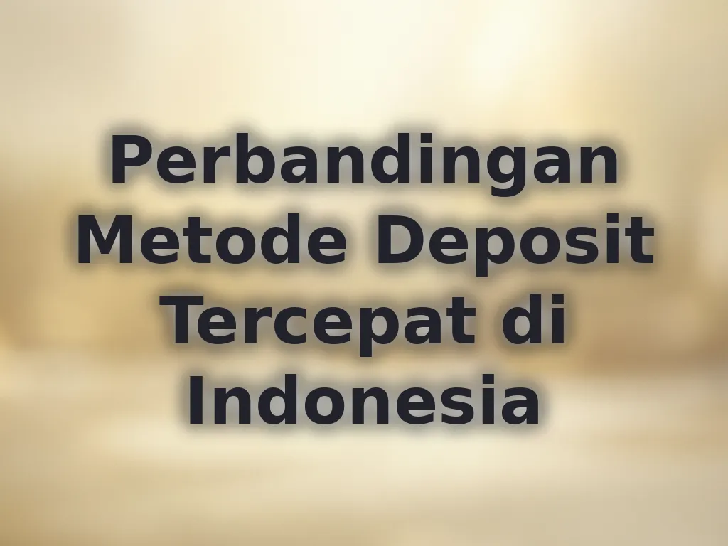 Perbandingan Metode Deposit Tercepat di Indonesia